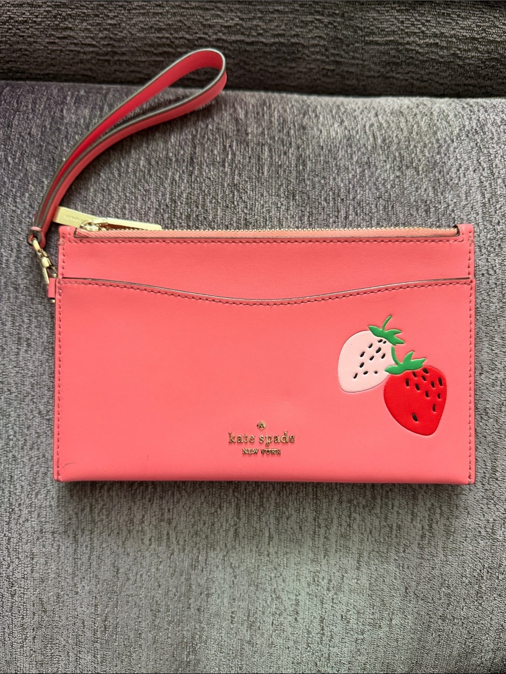 kate spade Pink Strawberry Wristlet Clutch